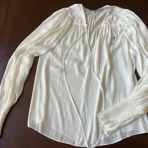 Rebecca Taylor tie front blouse / size XS